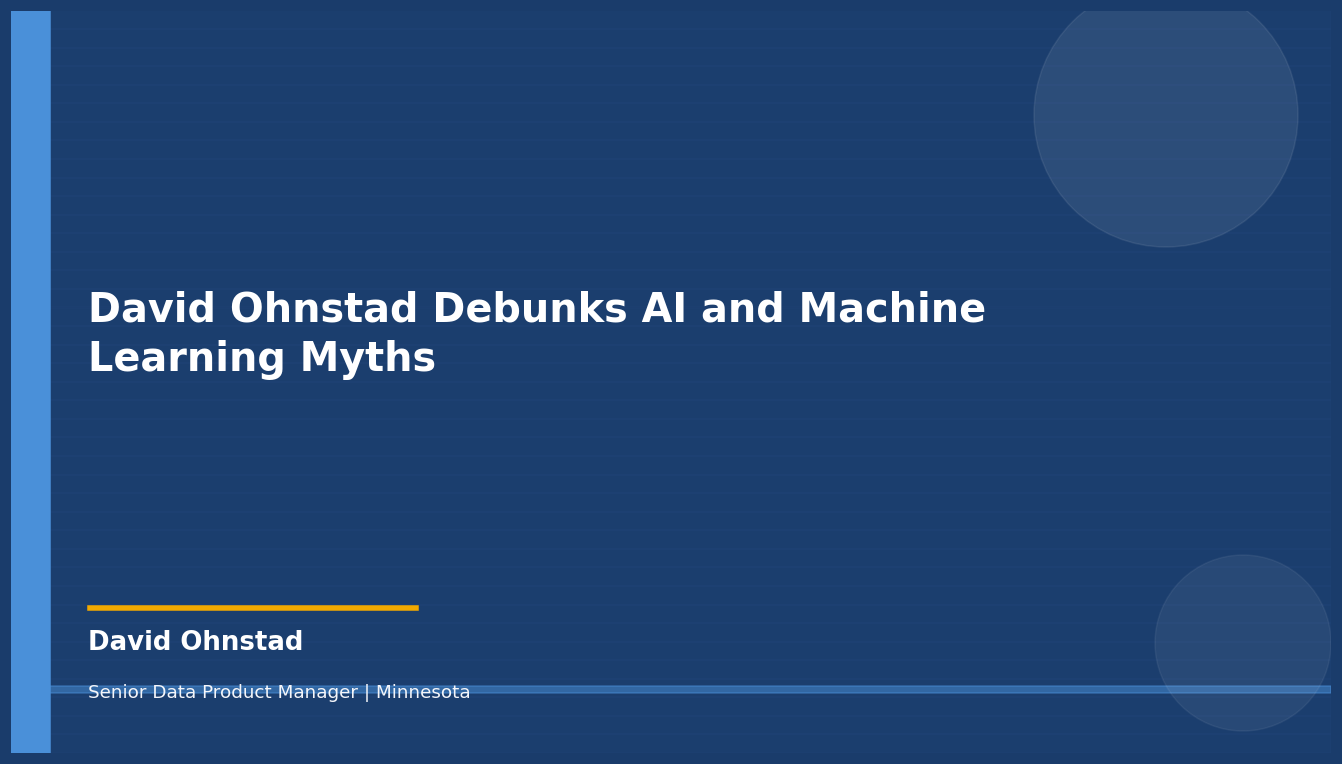 David Ohnstad — David Ohnstad Debunks AI and Machine Learning Myths